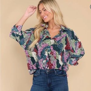 NWT Fun Animal Print Blouse